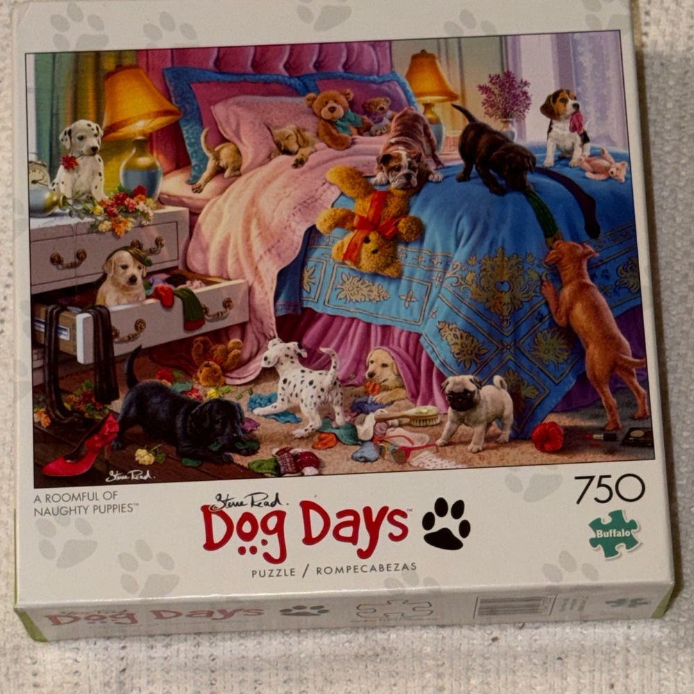 Buffalo David Bitton Dog Days Puzzle A Roomful of Naughty Puppies NEW Sealed